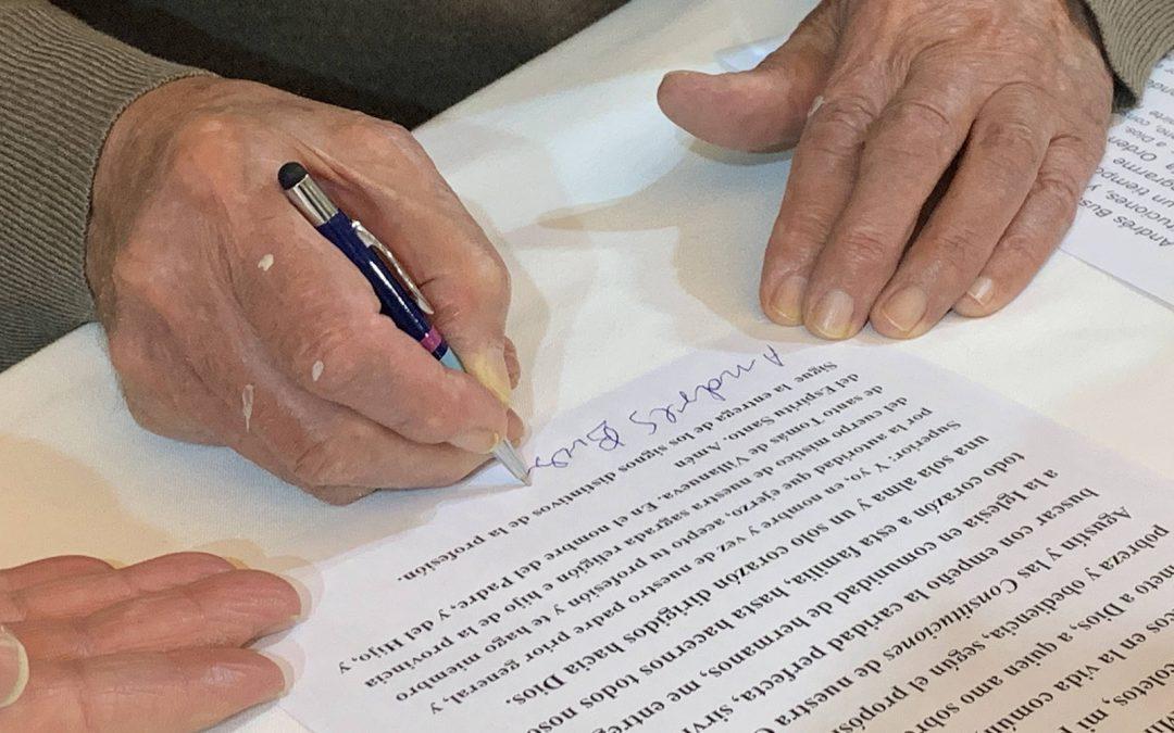 Andrés Bustos: profeso simple, con 88 años